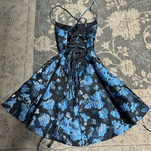 B darlin lace up fit and flare dress